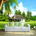 Custom 3D Photo Wallpaper Modern Fresh Coconut Tree House 3D Large Mural Living Room TV Sofa Background Wall Home Decor Tapety