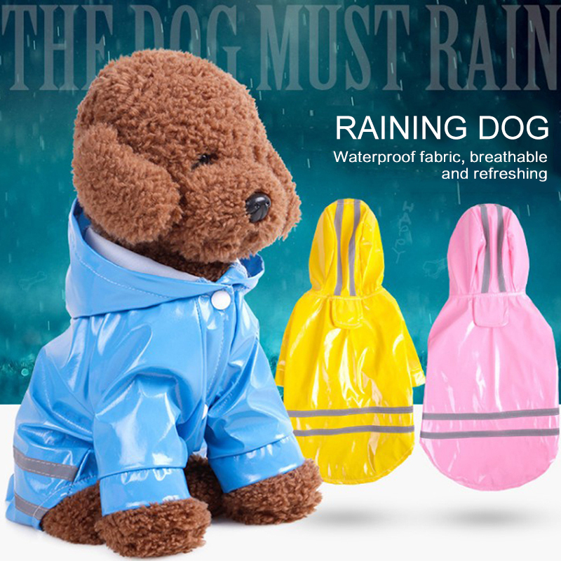 PU Raincoat for Dogs Cats Apparel Clothes Wholesale Summer Outdoor Puppy Pet Rain Coat S-XL Hoody Waterproof Jackets Dropship