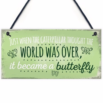 Meijiafei Became A Butterfly Quote Hanging Plaque SummerHouse Sign Garden Shed Mum Nan Beautiful Home Gift 10