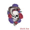 Prajna Skull Iron On Transfers Punk Tiger Heat Transfers PVC Patches For Clothes Summer Style Thermal Transfer Hot Vinyl Sticker