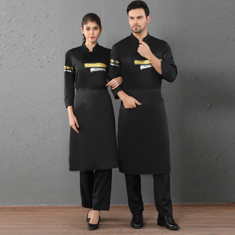 Hotel Restaurant Kitchen Bakes Cake Overalls Unisex Chef Uniform Food Service Cooking Uniform Catering Clothes Long Sleeve Tops