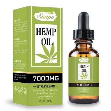 30ml Organic Essential Oil Hemp Oil 7000MG Herbal Drops Body Relieve Stress Oil Skin Care Help Sleep