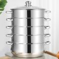 Double Boilers Cooking Pot Stainless Steel Pot Soup Stew Pot Kitchen Cookware Multi-Layer Steamer Casserole Hotpot