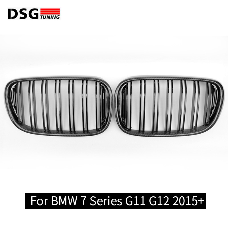 Carbon Fiber + ABS Materials Racing Grill for BMW 7 Series G11 G12 2015-Present Kidney Front Bumper Grille