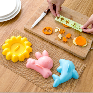 Dolphin Rice Mould 4pc Rabbit Cartoon Baby Rice Ball Mold Kitchen Accessories Cake Decor Tools Sushi Tool Pastry Supplies.75z