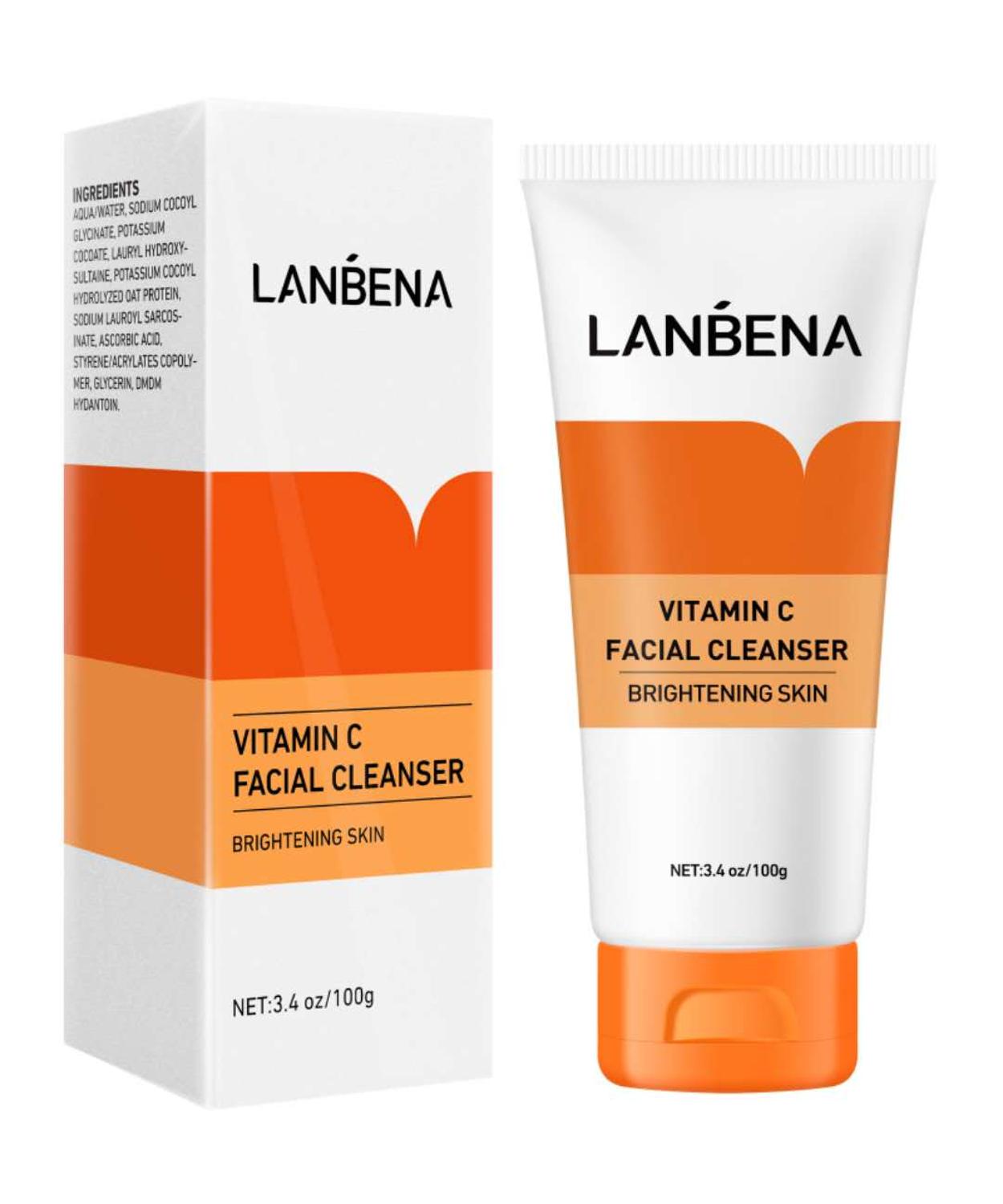 LANBENA Vitamin C Facial Cleanser Natural Extracts Moisturizing Oil Control Whitening Cleansing Remove Impurities Skin Deep Care