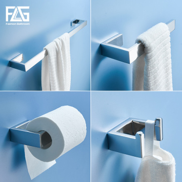 FLG Stainless Steel Chrome Bath Hardware Hardware Towel Bar Robe Hook Paper Holder Bathroom Accessories Set Hardware Banheiro