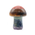 7 Chakra Stone Mushroom Sculpture 20MM Mini Healing Crystal Mushrooms Polished Decorations for Home Balancing Meditation Decor