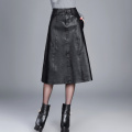 women Winter midi skirt 2020 spring womens high waist PU leather skirt faldas vintage saias plus size M-4XL Fashion autumn P354