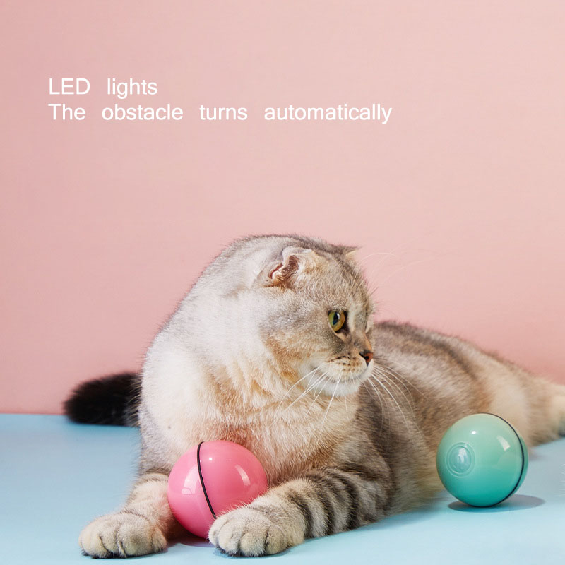 Automatic Cat Toy Ball Rolling Led Flashing Ball Cat Interactive Toys Electric Cat Toy USB Rechargeable Pet Product