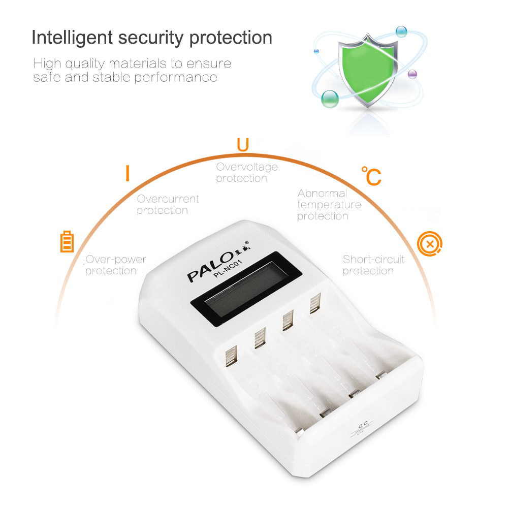 4 slots LED battery charger battery compatible with fast charging for AA / AAA Ni-MH nimh ni mh / Ni -cd rechargeable battery