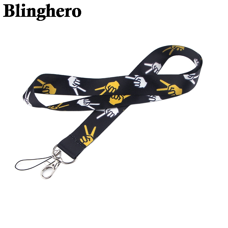 CA388 Hand Funny Straps Lanyard ID Badge USB Mobile Phone Neck Straps Rope Chain Necklace Jewelry