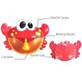 Funny Music Crab Bubble Blower Machine Electric Automatic Crab Bubble Maker Kids Bath Outdoor Toys Bathroom Toys for Infant Baby