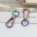 Nolvo World 10-50pcs 13-19-25-32-38mm NEW Rainbow trigger snap hook metal swivel clasp lobster claws swivel hooks wholesale