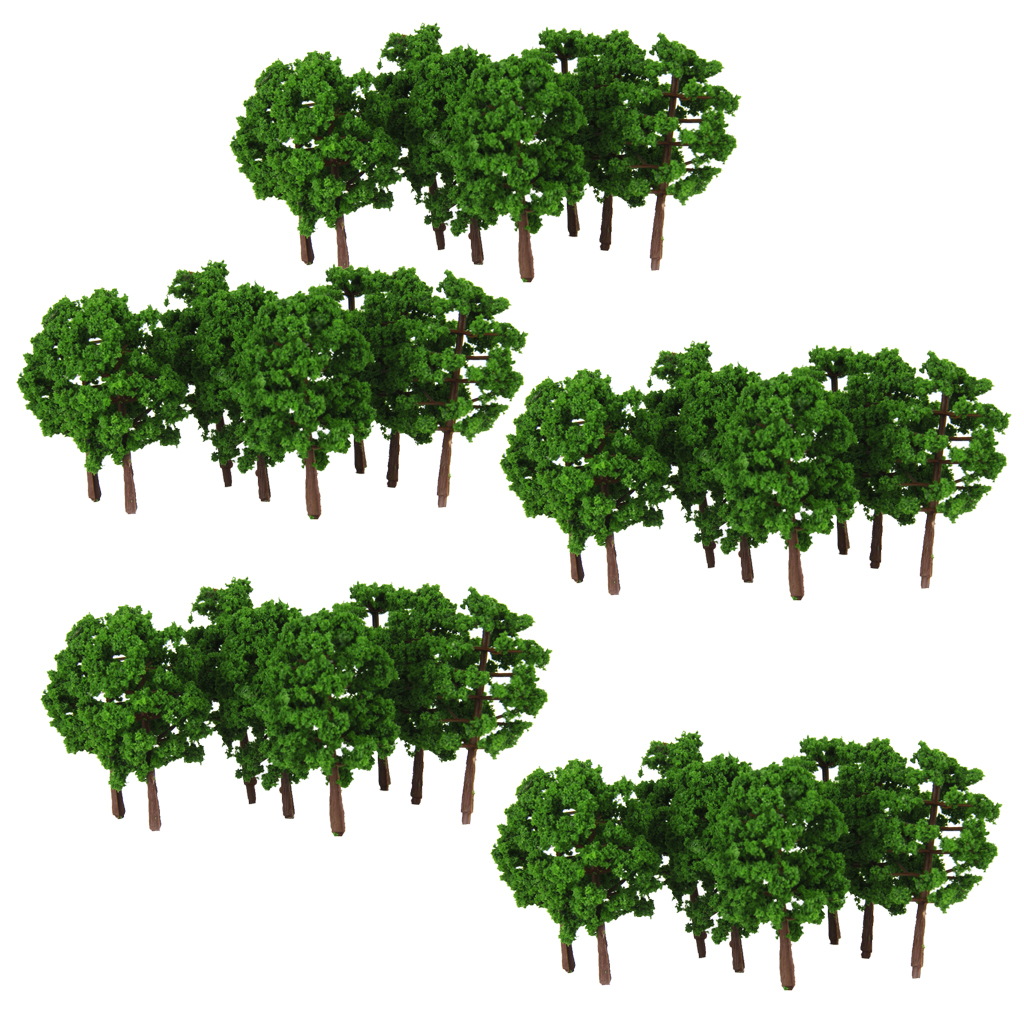 100pcs 1:150 Scale 8cm Model Trees Architecture Buildings Street Greenery