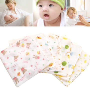 5PCS Pure Knitted Cotton Baby Small Square Handkerchief Soft Towel Cartoon Saliva Towel Newborn Infants Face Small Towel