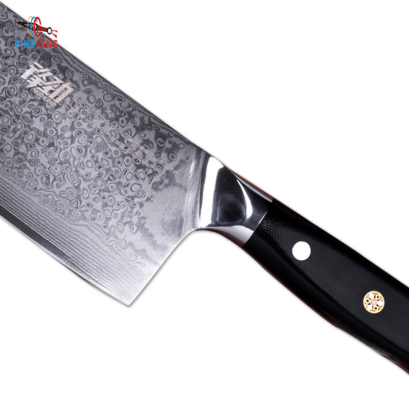 FINDKING G10 handle damascus knife 7 inch Professional butcher knife 67 layers damascus steel kitchen knife Cleaver