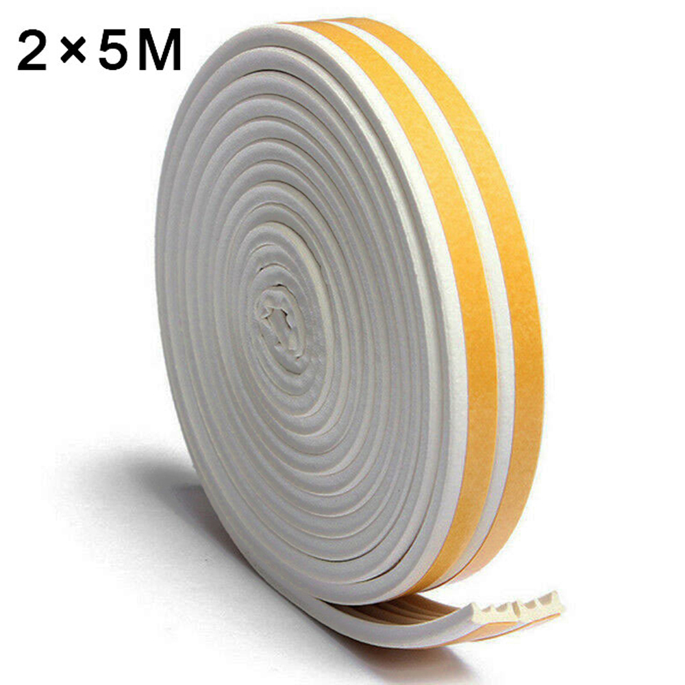 10m E Type Foam Weather Draught Excluder 500 X 0.9 X 0.4cm Self-Adhesive Door Window Frame Foam Seal Strip