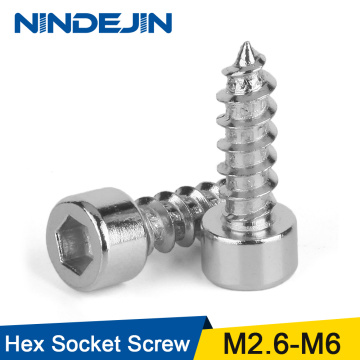 20/55pcs M2 M2.5 M3 M4 M5 M6 Hexagon Hex Socket Cap Head Self Tapping Screw 304 Stainless Steel Allen Head Screw for Speaker