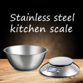 Digital Kitchen Scale High Accuracy 11lb/5kg Food Scale with Removable Bowl Room Temperature, Alarm Timer Stainless Steel Libra