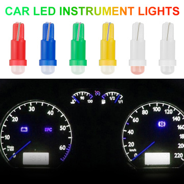 10pcs Car LED Bulb Durable T5 COB LED DC 12V 1W Signal Light Instrument Panel Lights Indicators Lamp Led Tube Car Auto Product