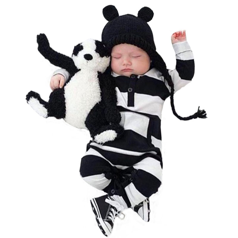 2020 Autumn New Infant clothing set baby boy girl clothes Newborn Toddler long sleeve striped Jumpsuit outfits