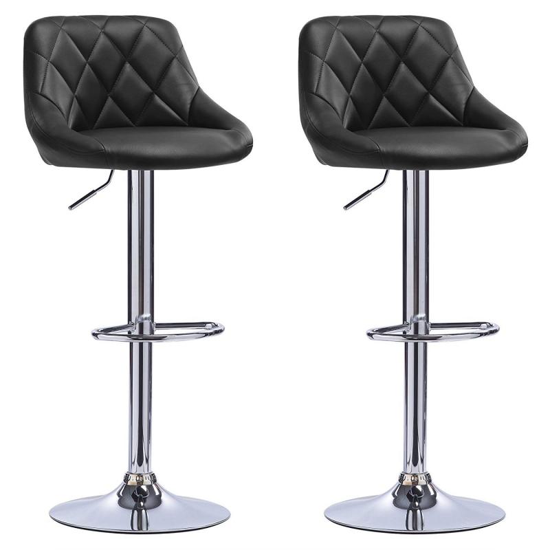 2Pcs/Set Bar Chair Leisure Leather Swivel Bar Stools Chairs Height Adjustable Pneumatic Pub Chair Home Office Kitchen Chair HWC