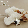 DOTEFFIL Genuine 925 Sterling Silver Star Pendant Necklace 18 inches Chain Fashion Jewelry Necklace For Women Hot Sale