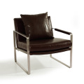 Stainless steel leg leather office chair