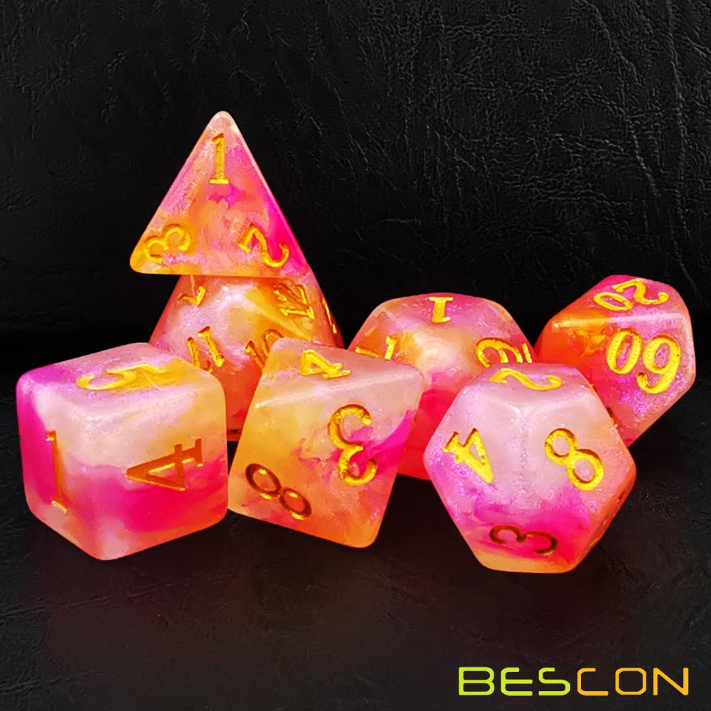 Rosequartz Stone Dice For Role Playing Game 3