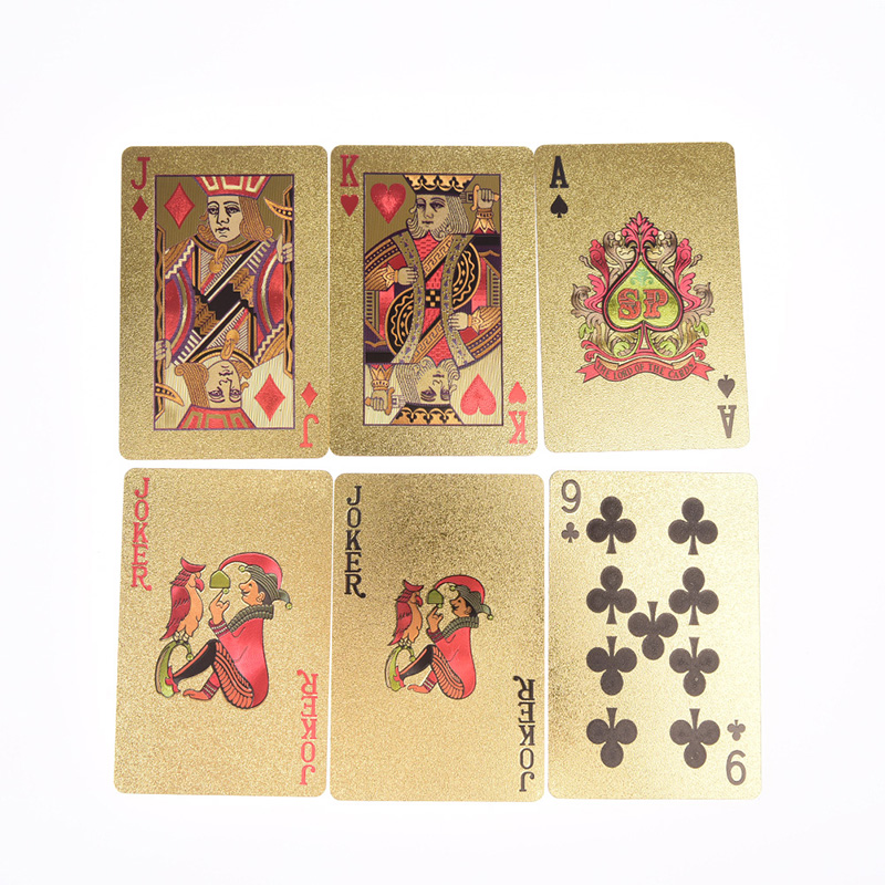 Hot Sale Stylish Practical Artistic Gold and silver Plated Poker Playing Card Black Box Case For Present Gift