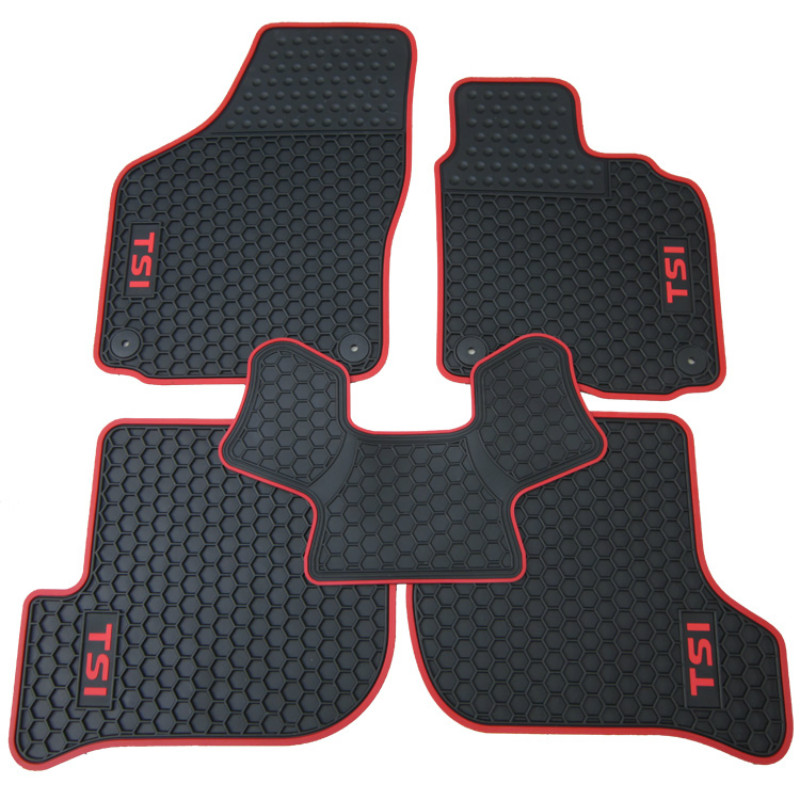 Custom Rubber Car Floor Mats for Volkswagen Golf Scirocco R 6 RHD Right Hand Drive with TSI ABT R Logo Waterproof Durable Carpet