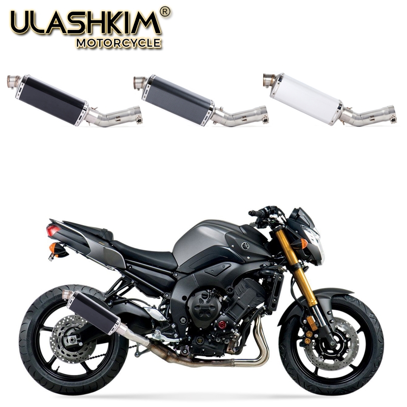 Motorcycle Full System Muffler Escape Exhaust Middle Link Pipe Accessories Slip On For Yamaha Fazer FZ8 FZ8N FZ800 2010 to 2015