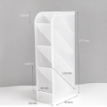 Multi-function 4 Grid Desktop Pen Holder Office School Storage Case Clear White Black Plastic Box Desk Pen Pencil Organizer