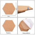 5 Pack Hexagon Cork Board with 50 Pieces Pins Self Adhesive DIY Notice Board Mini Wall Bulletin Boards for Pictures Photos Drawi