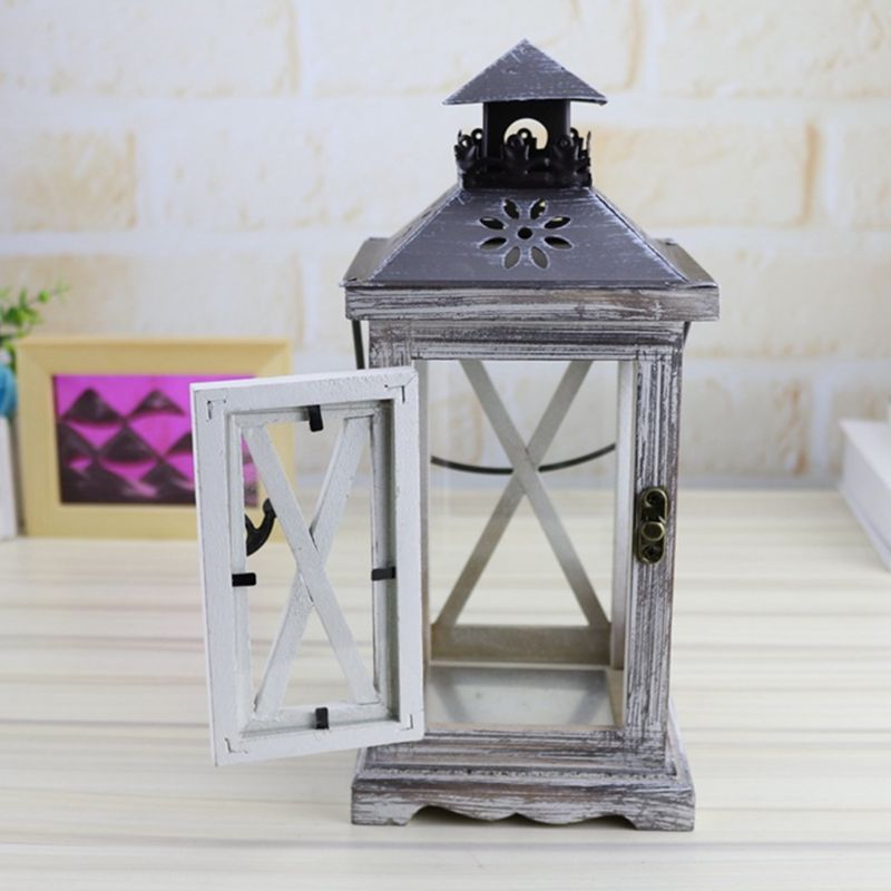 Special Retro wood lamp candlestick Romantic Wedding Cheap Candle Holder Lantern Home Decoration Crafts Dropshipping
