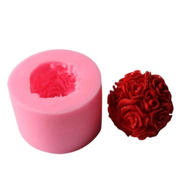 DIY Rose Ball Candle Silicone Mold Aromatherapy Home Decoration Flower Handmade Candle Making Resin Mould Wedding Candle Mold