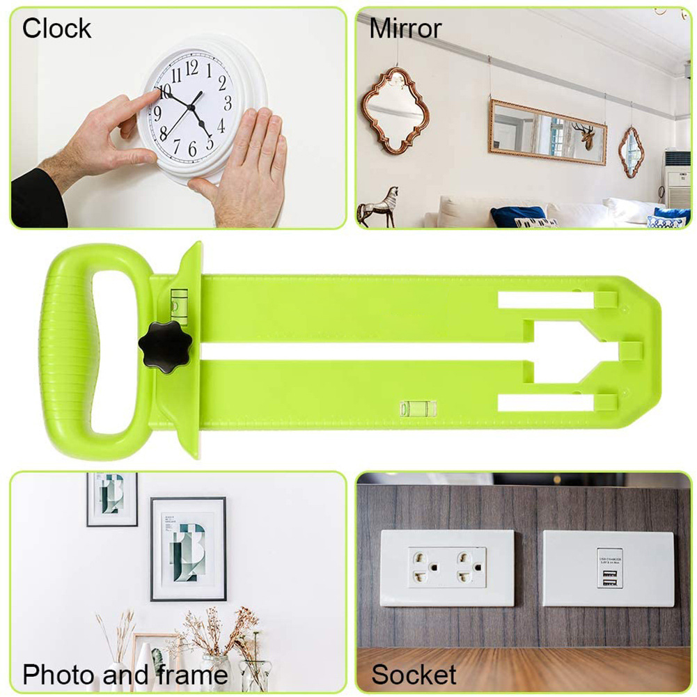 Multi-Function Pictures Frame Hanger Photo Hanging Ruler Tool With Level For Frame Bracket Wall Installation