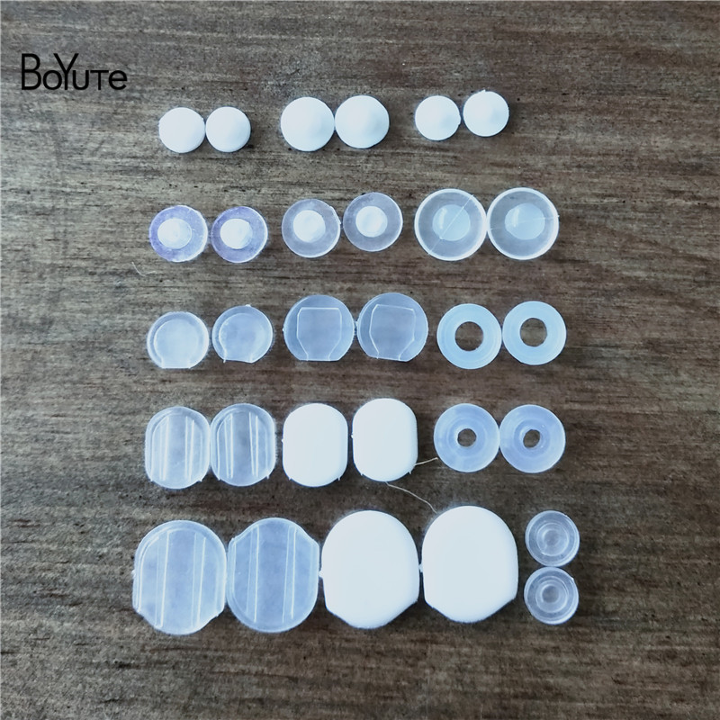 BoYuTe Wholesale White Transparent Soft Silicone Anti-Pain Ear Clip Pad Earrings Accessories DIY Jewelry Findings Components