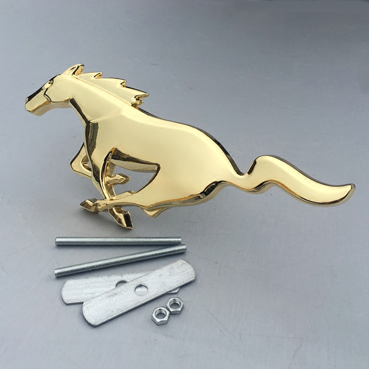 1 PCS 3D Horse Logo Metal Car Auto Front Hood Grille Emblem Car Sticker For Ford Mustang Universal Big Size Mustang Shelby GT