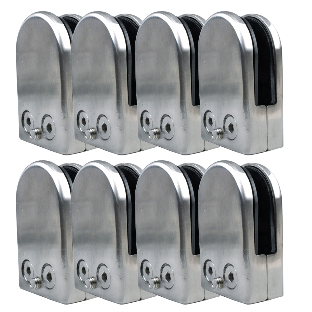 8pcs Stainless Steel Glass Clamp Holder For Window Balustrade Handrail Fish mouth clamp 65*43*26 54*31*17mm