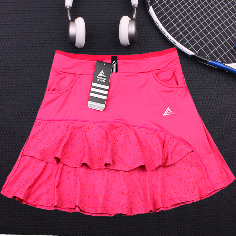 Lotus leaf Tennis skirts Women's Sport Short Girl Yoga High Elastic Waist Solid Skinny Stretch Skirt Shorts Female Tennis Skort