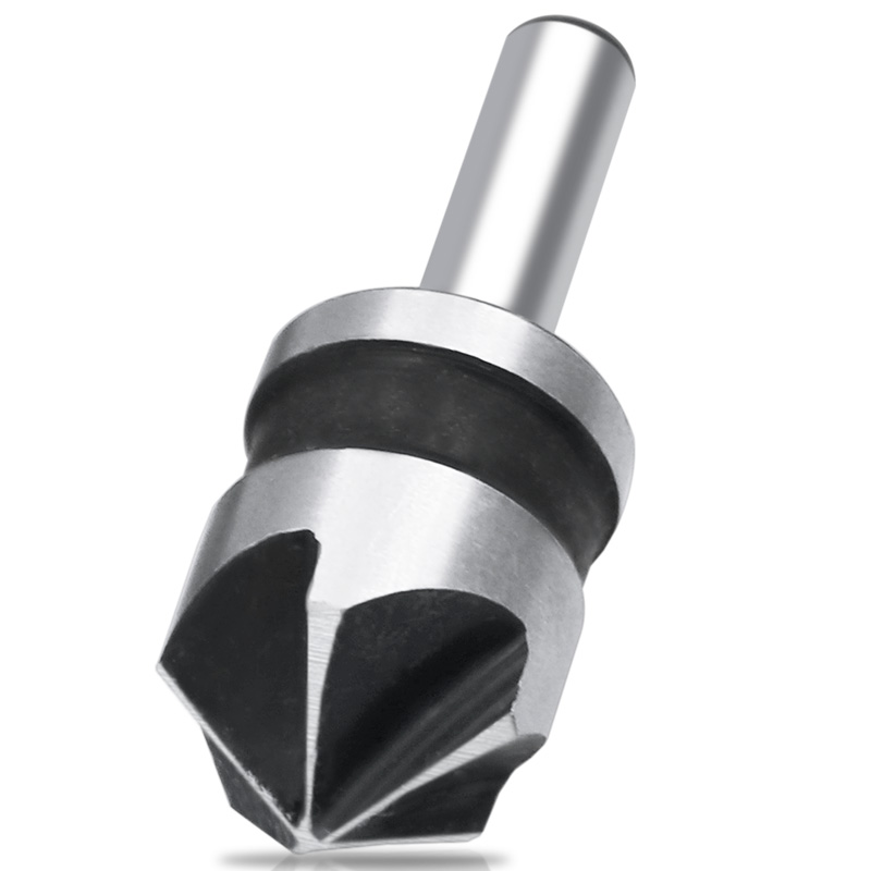 2pcs 5Flute Countersink Drill Bit HSS 82Degree Point Angle Chamfer Chamfering Cutter 1/4" Round Shank For Power Tool