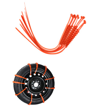 10 Pieces Car Tire Wheel Snow Chains, Emergencies Security Chains for Light Truck and SUV Tire Traction Chain Orange