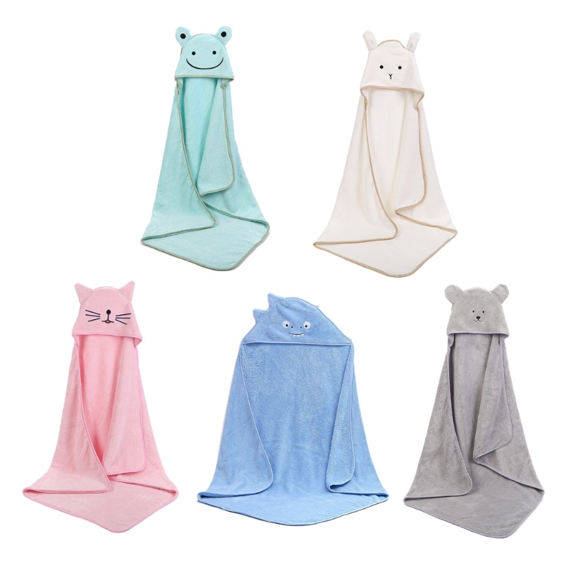 Baby Poncho Bath Towel Velvet Fleece Hood Infant Towels Blanket Newborn Towel
