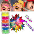 6 Kleuren Mix/Set Neon Powder Eyeshadow Pallete Matte Mineral Sequins Nail Powder Shimmer Shiny Eye Shadow Pigment Makeup TSLM1