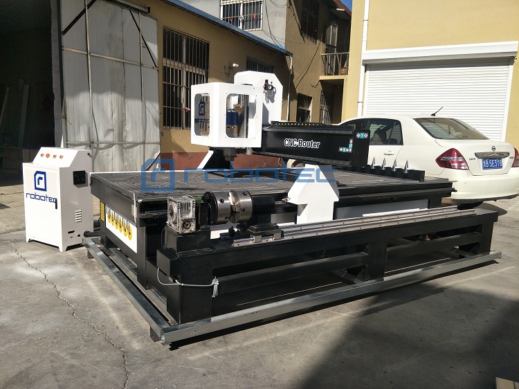 High speed Wood lathe 1325 double heads and 4 rotary axis removable table cnc router