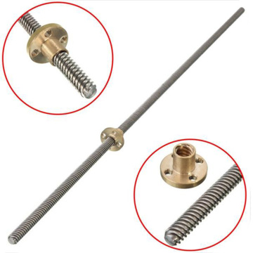 T8 800mm Lead Screw 8mm Thread Lead Screw 2mm Pitch Lead Screw with Brass Nut Lead Screw Rod Nut T8 for Stepper Motor