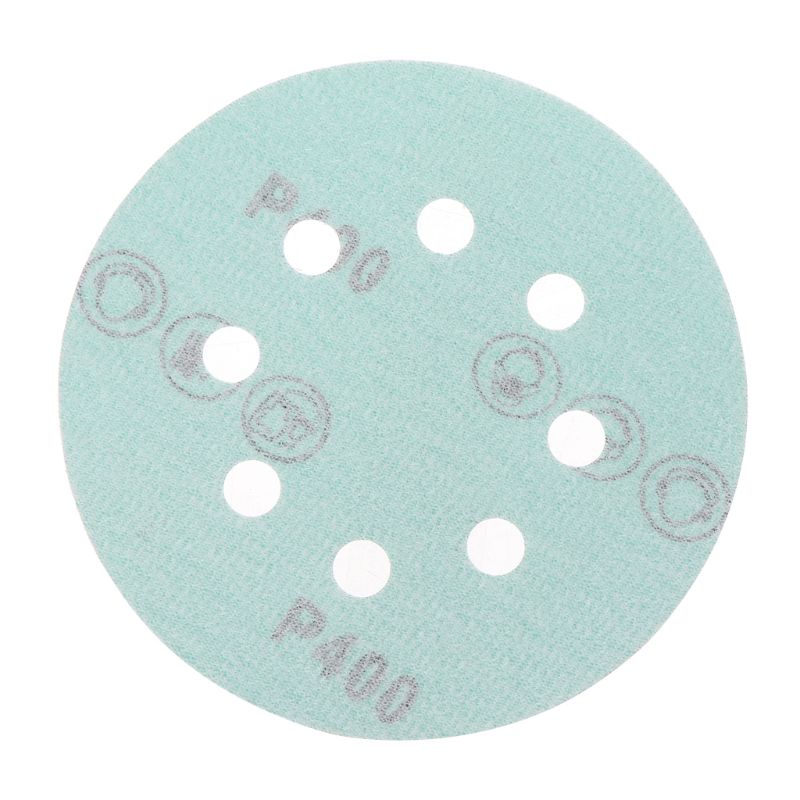 10pcs Professional Anti Clog 125mm Sandpaper 5" Polyester Film Sanding Disc Wet and Dry Hook and Loop Abrasive Tools with Grits