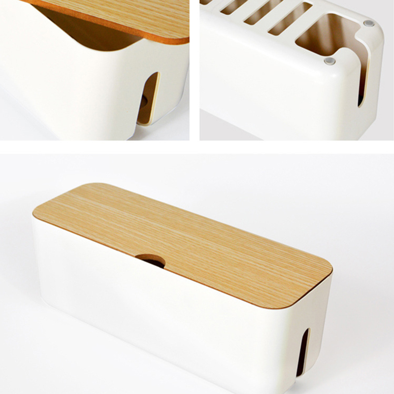 Cable Storage Box Wire Cable Anti Dust Management Socket Safety Tidy Organizer Wood home accessories high quality